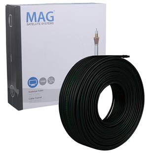 Mag Rg6/U6 Bakır Cu/Cu 80 Tel Siyah Anten Kablosu (100 Metre)