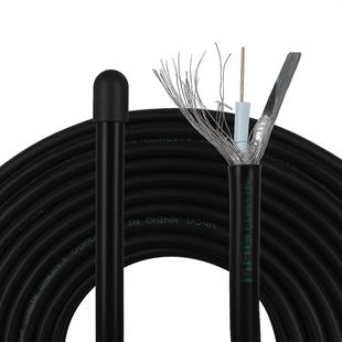 Mag Rg6/U6 Bakır Cu/Cu 80 Tel Siyah Anten Kablosu (100 Metre)