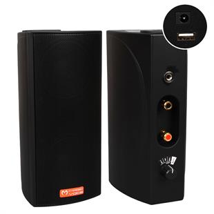 MagicVoice MV-19 2x7.5 CM 40 Watt Komütatörlü Hat Trafolu Siyah Sütun Hoparlör (2li Takım)