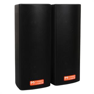 MagicVoice MV-26 2x7.5 CM 50 Watt Komütatörlü Hat Trafolu Siyah Sütun Hoparlör (2li Takım)