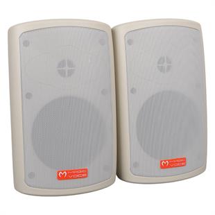 MagicVoice MV-36 11 CM 50 Watt Komütatörlü Hat Trafolu Krem Beyaz Sütun Hoparlör (2li Takım)