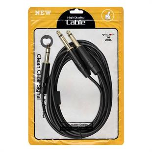 MagicVoice LD390B 3 Metre 6.35mm Stereo Jak (TS) - 2x6.35mm Mono Jak (TS) Ses Kablosu