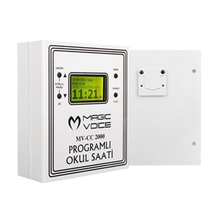 Magicvoice MV-CC2000 USB Duvar Tipi Programlı 20 Adet MP3 Formatı Zil / İstiklal Marşlı Akıllı Dijital Okul Saati (Çan Takılabilir)