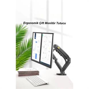 N.Bayou F160 2li amortisörlü monitör masa siyah