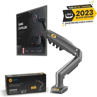 N.Bayou F80 amortisörlü monitör masa siyah kol