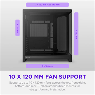 NZXT H6 RGB+ CC-H62FB-P1 Dual-Chamber Gaming Mid-Tower PC Kasası