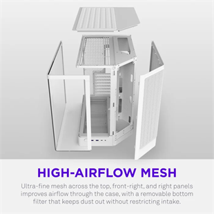 NZXT H6 RGB+ CC-H62FW-P1 Dual-Chamber Gaming Mid-Tower PC Kasası Beyaz