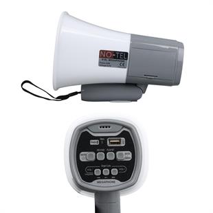 No-Tel 918L Bluetooth-Usb-Siren-Ses Kayıt Özelikli Dahili Bataryalı 25 Watt Mini El Tipi Megafon
