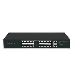 ODS 16port PoE  200w 2-Uplink 10/100 Yönetilemez Switch 08ODS-16P2U-200