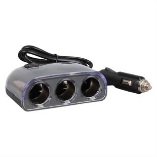 Olesson 1505 12-24V Çift USB Girişli 120W 80cm Kablolu 3LÜ Araç Çakmak Çoklayıcı