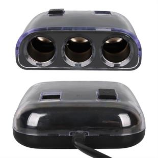 Olesson 1505 12-24V Çift USB Girişli 120W 80cm Kablolu 3LÜ Araç Çakmak Çoklayıcı