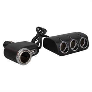 Olesson 1528 12-24V Tek USB Girişli 120W 80cm Kablolu 3LÜ Araç Çakmak Çoklayıcı