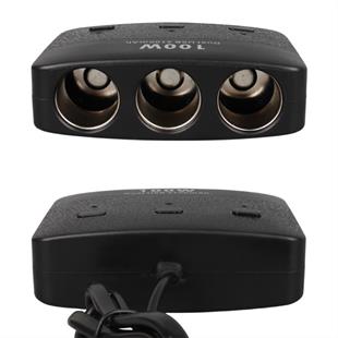 Olesson 1636 12-24V Çift USB Girişli 100W 70 CM Kablolu 3LÜ Araç Çakmak Çoklayıcı