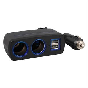 Olesson 1638 12-24V Çift USB Girişli 120W 80 CM Kablolu 2LI Araç Çakmak Çoklayıcı