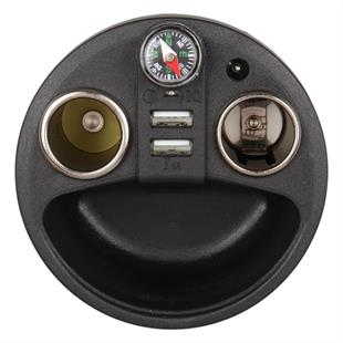 Olesson 1640 12-24V Çift USB Girişli 120W 80cm Kablolu Dijital Voltaj Ekranlı 2li Araç Çakmak Çoklayıcı