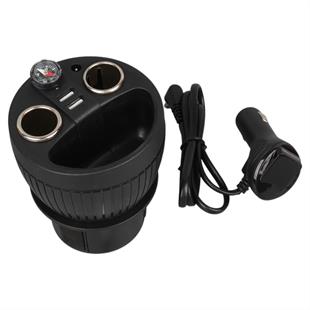 Olesson 1640 12-24V Çift USB Girişli 120W 80cm Kablolu Dijital Voltaj Ekranlı 2li Araç Çakmak Çoklayıcı