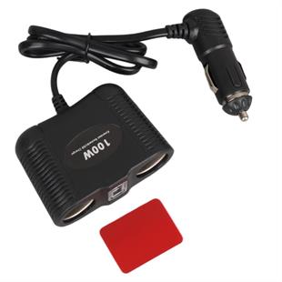 Olesson 1645 12-24V Tek USB Girişli 100W 70cm Kablolu 2li Araç Çakmak Çoklayıcı