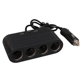 Olesson 1654 12-24V Çift USB - TYPE-C 120W 80cm Kablolu 4LÜ Araç Çakmak Çoklayıcı