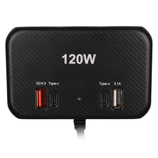 Olesson 1656 12-24V Çift USB + Çift TYPE-C 120W 80cm Kablolu 3lü Araç Çakmak Çoklayıcı