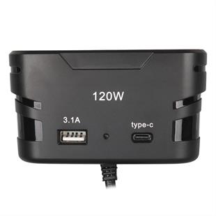 Olesson 2013 12-24V TYPE-C + USB Girişli 120W 80 CM Kablolu 3lü Araç Çakmak Çoklayıcı