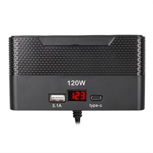Olesson 2014 12-24V Type-C + USB-A Girişli 120W 80cm Kablolu 4lü Araç Çakmak Çoklayıcı
