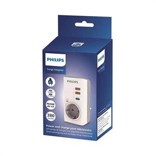 PHILIPS CHP8010W/10 380J TEKLİ / 1xUSB-C/2xUSB-A AKIM KORUMALI PRİZ