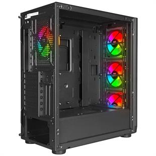 POWER BOOST VK-W001B Powersız Siyah Mesh ARGB Ring Fanlı Full Tower E-ATX Kasa