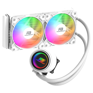 POWERBOOST 240MM CIRCLE 240W PB-LCS-CR240W Rainbow Fanlı AM5-1851p Sıvı Soğutmalı İşlemci Fanı Beyaz