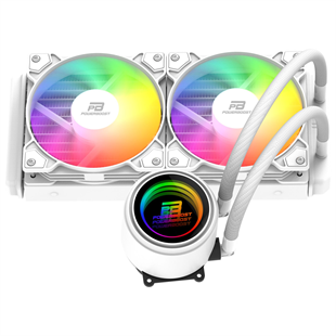 POWERBOOST 240MM CIRCLE 240W PB-LCS-CR240W Rainbow Fanlı AM5-1851p Sıvı Soğutmalı İşlemci Fanı Beyaz