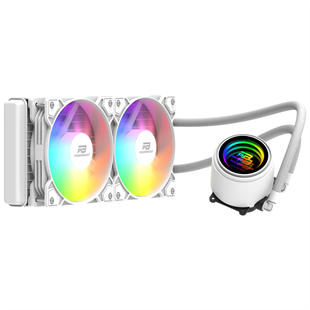 POWERBOOST 240MM CIRCLE 240W PB-LCS-CR240W Rainbow Fanlı AM5-1851p Sıvı Soğutmalı İşlemci Fanı Beyaz