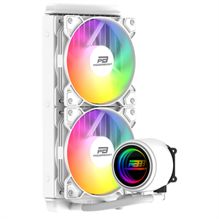 POWERBOOST 240MM CIRCLE 240W PB-LCS-CR240W Rainbow Fanlı AM5-1851p Sıvı Soğutmalı İşlemci Fanı Beyaz