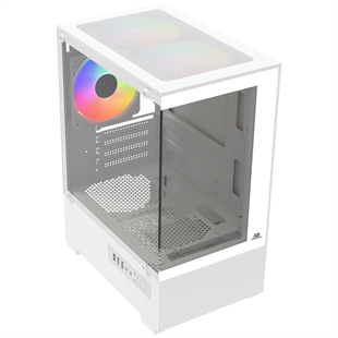 POWERBOOST 500W PB-M5001W 3-Rainbow Fanlı Gaming Micro-Tower PC Kasası Beyaz