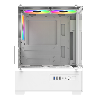 POWERBOOST 500W PB-M5001W 3-Rainbow Fanlı Gaming Micro-Tower PC Kasası Beyaz
