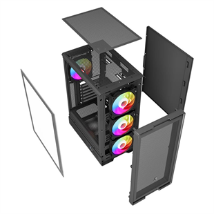 POWERBOOST 600W 80+ A601B 4-Rainbow Fanlı Gaming Mid-Tower PC Kasası