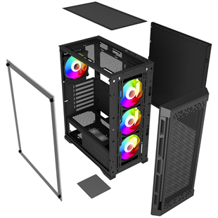 POWERBOOST 600W PB-PS7840B Gaming Mid-Tower PC Kasası