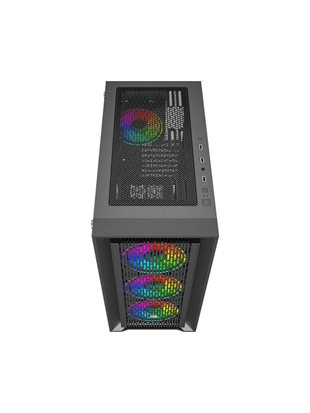 POWERBOOST 650W 80+ BRONZE PB-P705B 4-ARGB Fanlı Gaming Mid-Tower PC Kasası