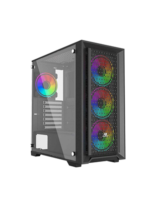 POWERBOOST 650W 80+ BRONZE PB-P705B 4-ARGB Fanlı Gaming Mid-Tower PC Kasası