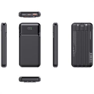 POWERBOOST NIGHT 125B 10000mAh 22.5W Dahili Kablolu LCD Siyah Taşınabilir Şarj Cihazı Powerbank