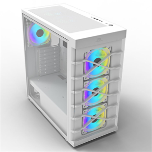 POWERBOOST PB-GR222BW 7-ARGB Fanlı Gaming Mid-Tower PC Kasası Beyaz