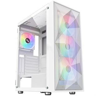 POWERBOOST PB-P3509BW 4-ARGB Fanlı Gaming Mid-Tower PC Kasası Beyaz