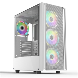POWERBOOST X-12W 4-ARGB Fanlı Gaming Mid-Tower PC Kasası Beyaz