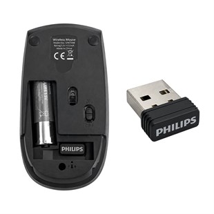 Philips SPK7398B/38 1600 DPI Sessiz Tıklama Siyah Kablosuz Ofis Mouse