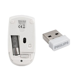 Philips SPK7398W/38 1600 DPI Sessiz Tıklama Beyaz Kablosuz Ofis Mouse
