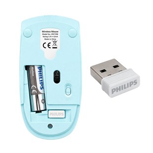 Philips SPK7398WJ/38 1600 DPI Sessiz Tıklama Mavi Kablosuz Ofis Mouse