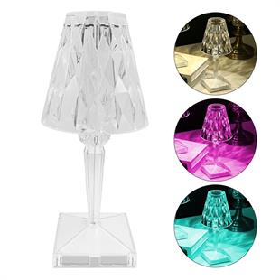 PowerMaster HA-1638 Dekoratif RGB LEDli Ambiyans Masa Gece Lambası Şarjlı Dokunmatik Tuşlu