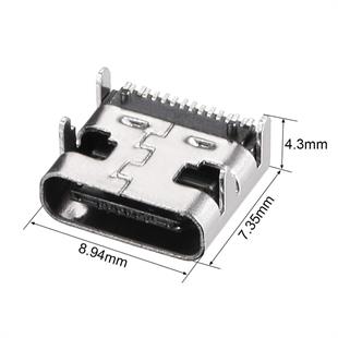 PowerMaster IC-266B-4 Type-C Dişi Şase Konnektör - USB 3.1 16 Pin Hızlı Şarj Destekli Soketi