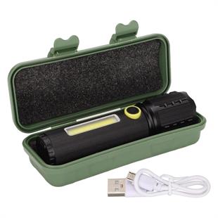 PowerMaster JF-72 Power Led, COB Led Zoomlu Flash Özellikli Şarjlı Metal Kasa Profesyonel El Feneri