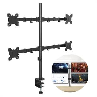 PowerMaster PM-054 13-27 Dörtlü (Quad) Mekanik LCD-LED Gaming Monitör Tutucu Masa Stand Askı Aparatı