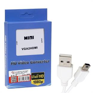 PowerMaster PM-18698 VGA To HDMI Ses Girişli Mini Model Dönüştürücü