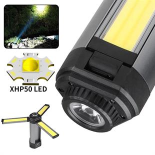 PowerMaster PM-24565 25 Watt USB - Type-C Girişli P50 Ve Cob Ledli 2 Kanatlı Kollu Çalışma Lambası